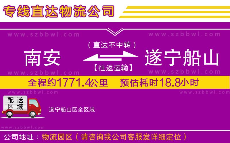南安到遂寧船山區(qū)貨運(yùn)專線