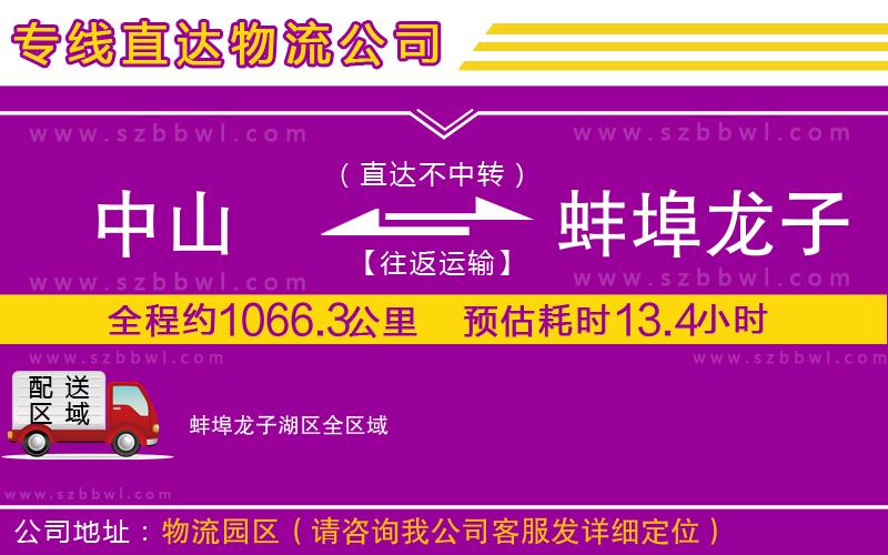 中山到蚌埠龍子湖區(qū)物流專線