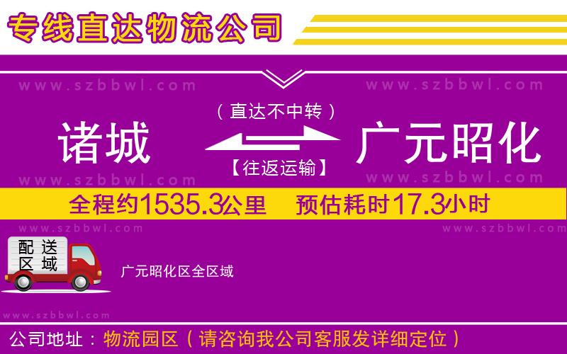 諸城到廣元昭化區(qū)物流專線