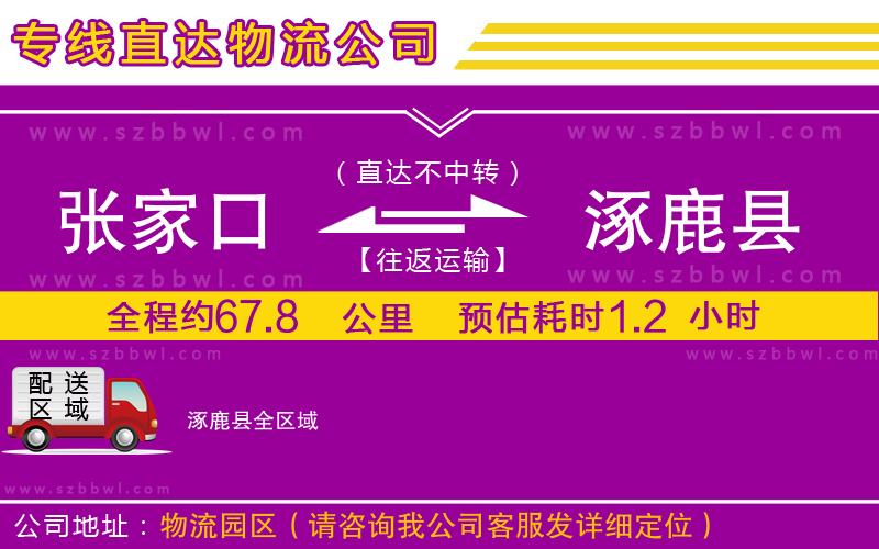 張家口到涿鹿縣物流公司