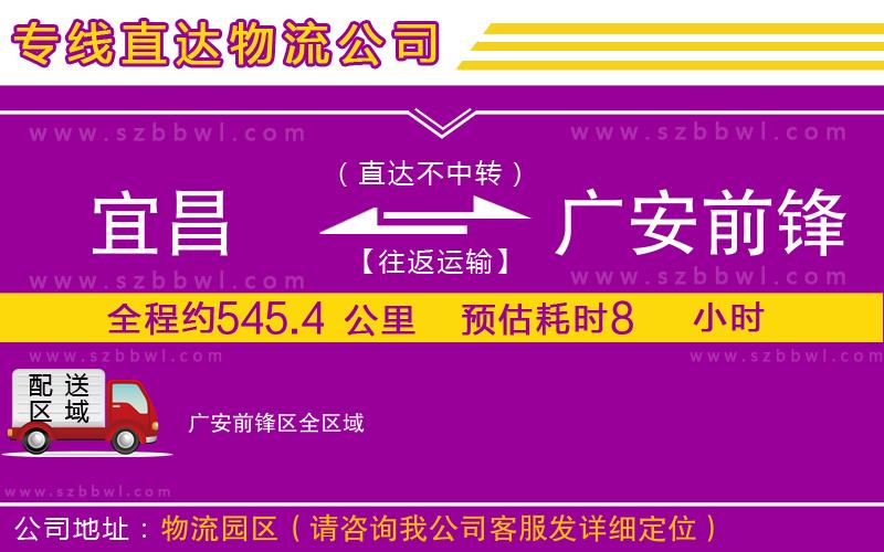宜昌到廣安前鋒區(qū)物流專線