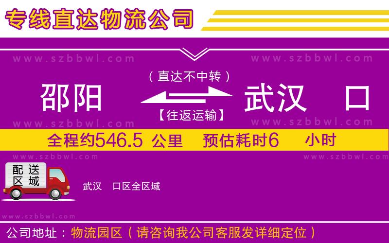邵陽到武漢硚口區(qū)物流專線