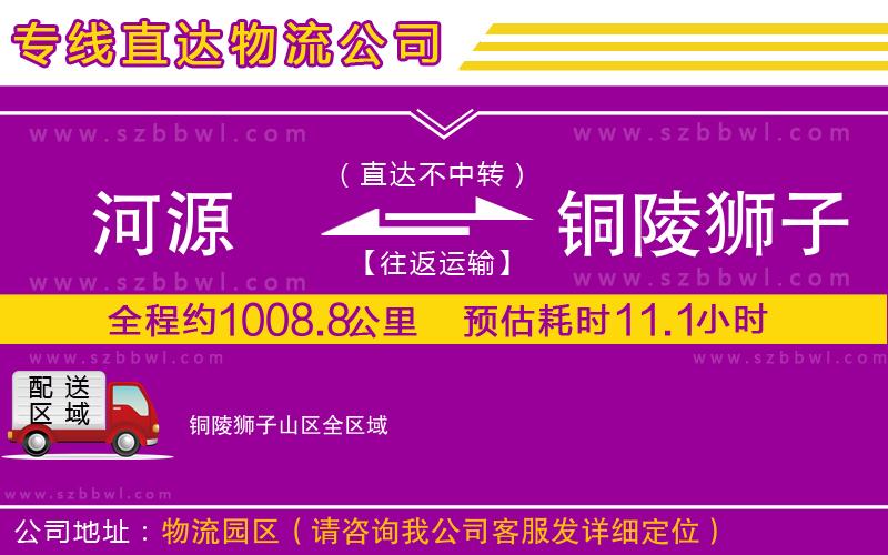 河源到銅陵獅子山區(qū)物流專線