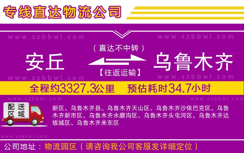 安丘到烏魯木齊物流公司