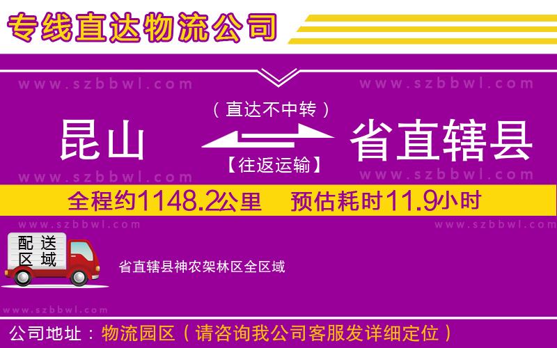 昆山到省直轄縣神農(nóng)架林區(qū)貨運專線