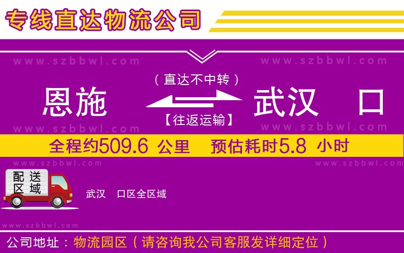 恩施到武漢硚口區(qū)物流專線