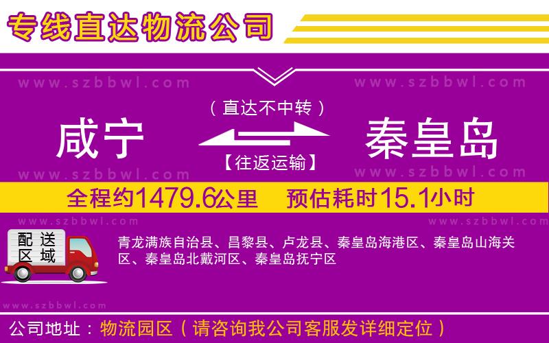 咸寧到秦皇島物流專線