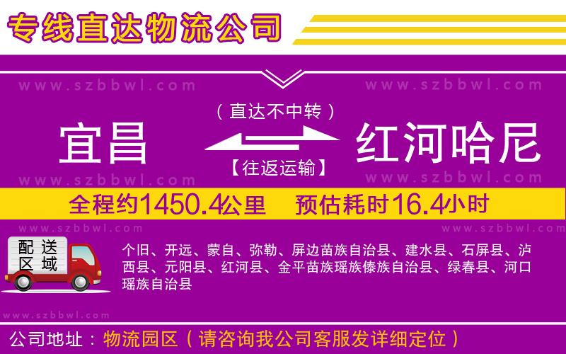 宜昌到紅河哈尼族彝族自治州物流專線
