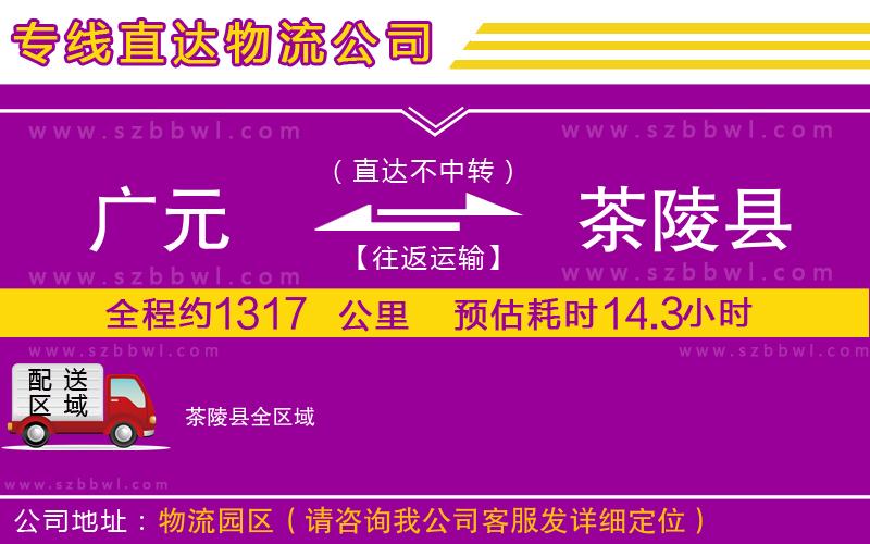 廣元到茶陵縣物流公司