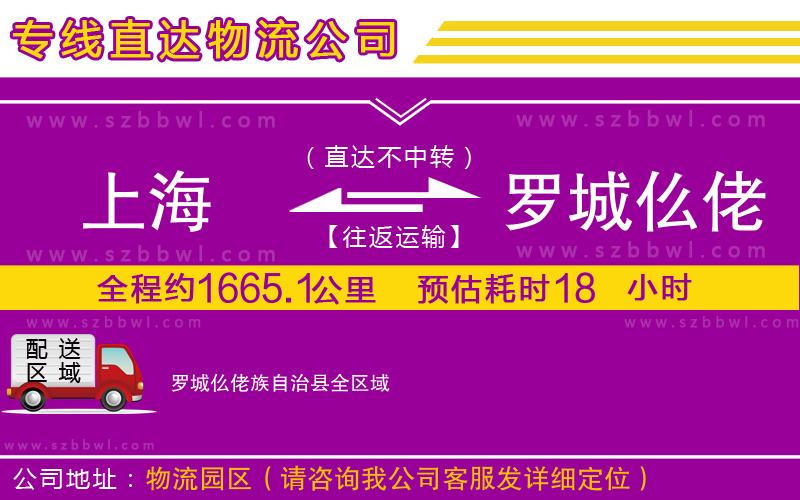 上海到羅城仫佬族自治縣貨運專線