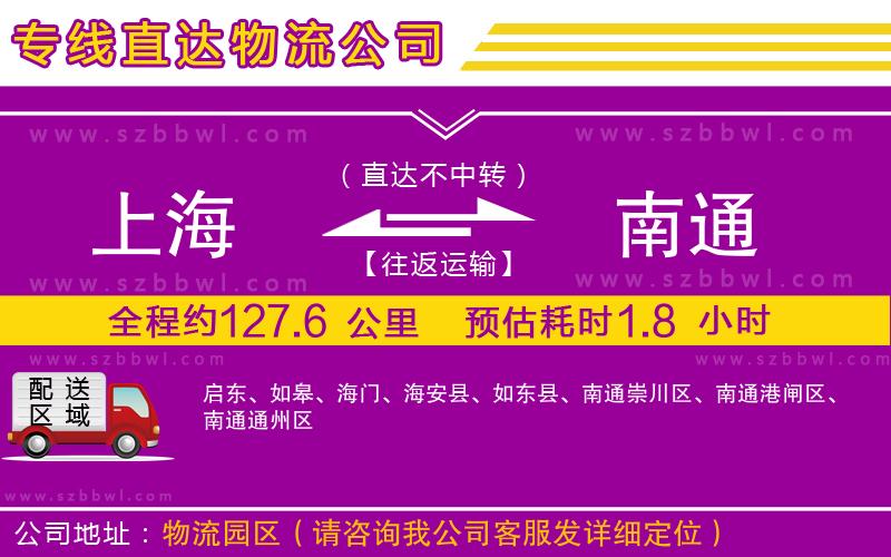 上海到南通貨運專線