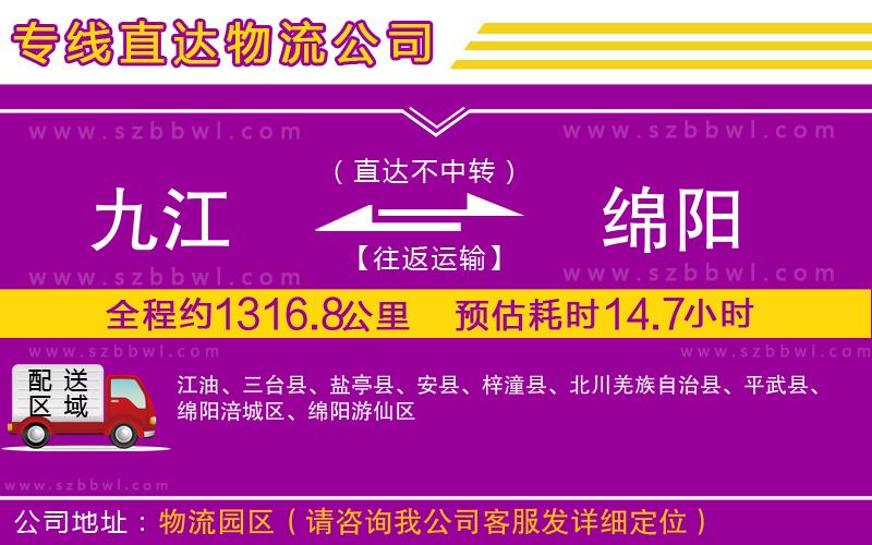 九江到綿陽(yáng)貨運(yùn)專線