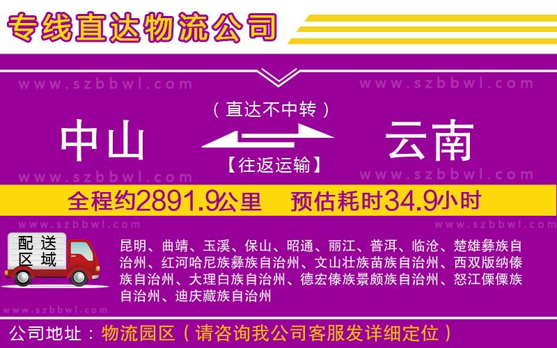 中山到云南貨運(yùn)專線