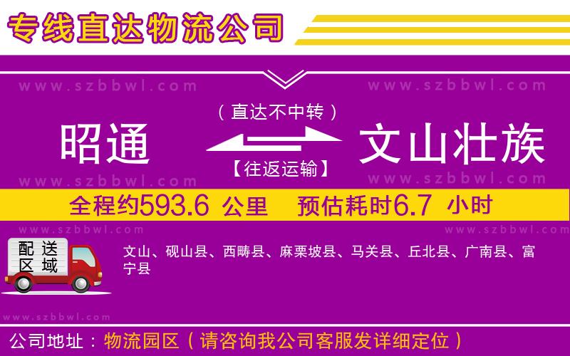 昭通到文山壯族苗族自治州物流專線