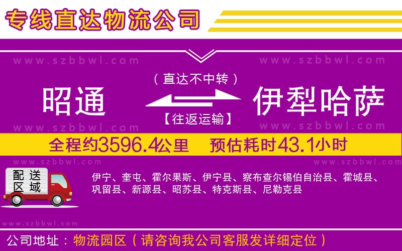 昭通到伊犁哈薩克自治州物流公司