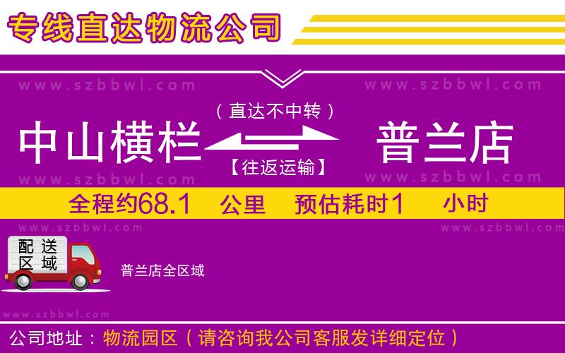 中山橫欄到普蘭店物流專線