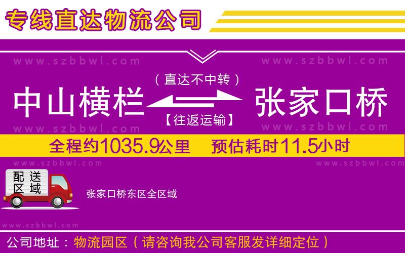 中山橫欄到張家口橋東區(qū)物流專(zhuān)線(xiàn)
