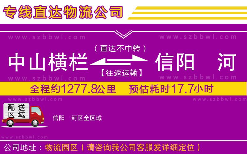 中山橫欄到信陽浉河區(qū)物流專線