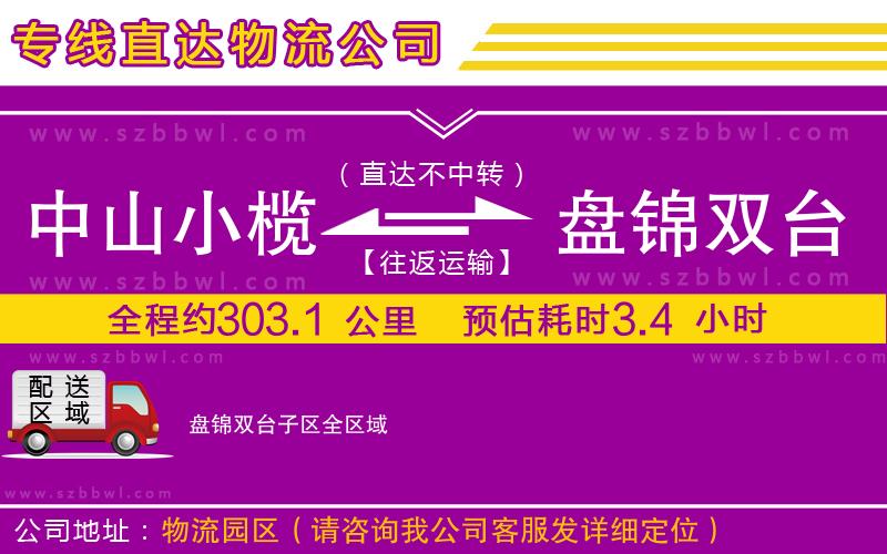 中山小欖到盤錦雙臺(tái)子區(qū)物流專線