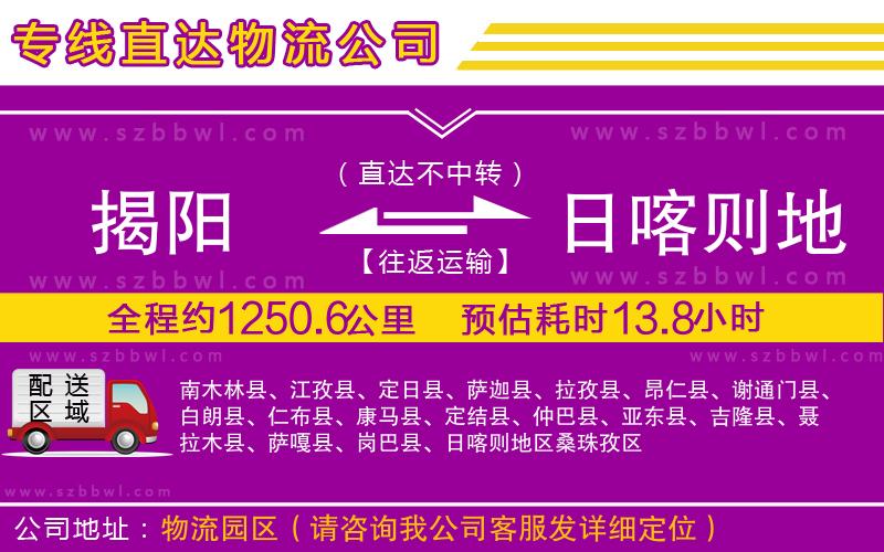 揭陽到日喀則地區(qū)貨運專線
