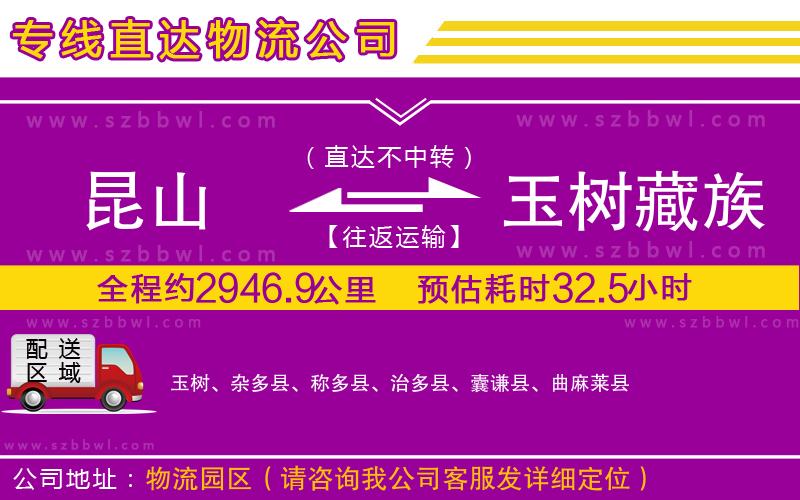 昆山到玉樹藏族自治州物流專線