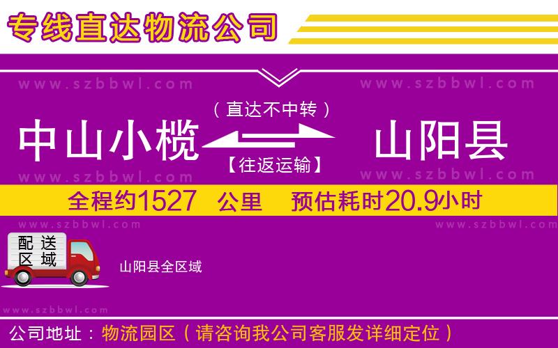 中山小欖到山陽縣物流專線