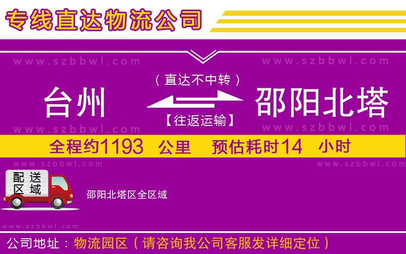 臺州到邵陽北塔區(qū)貨運專線