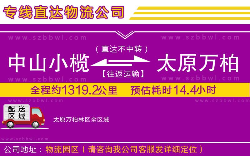 中山小欖到太原萬柏林區(qū)物流專線