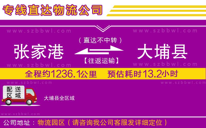 張家港到大埔縣物流專線