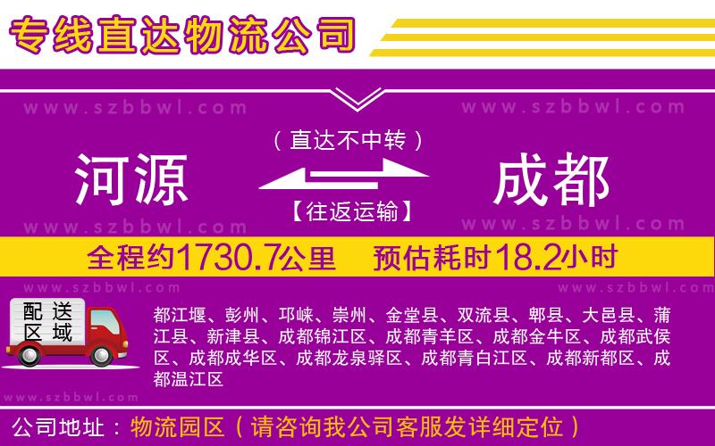 河源到成都貨運(yùn)專線