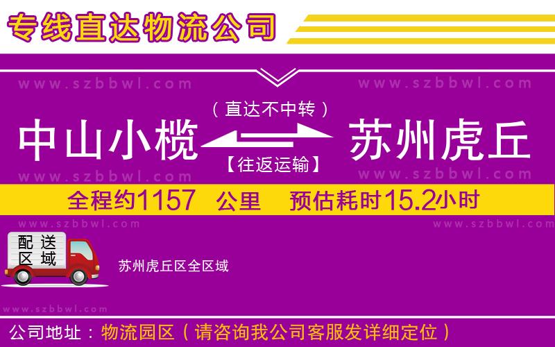 中山小欖到蘇州虎丘區(qū)物流專線
