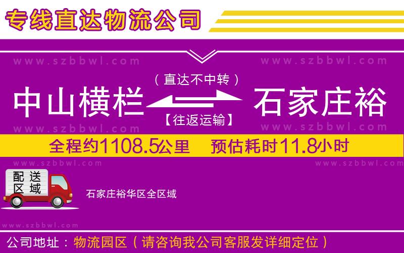 中山橫欄到石家莊裕華區(qū)物流專線