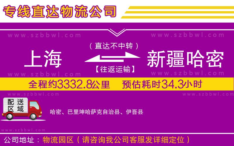 上海到新疆哈密地區(qū)物流專線