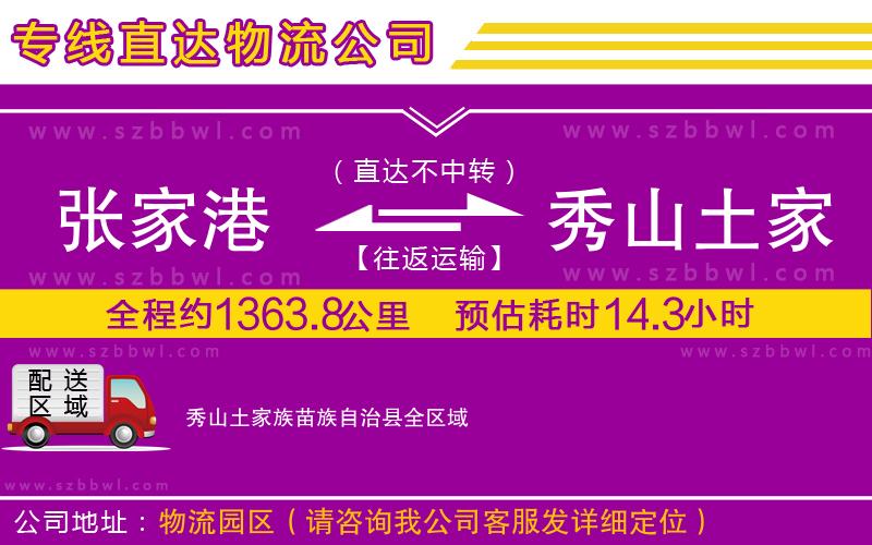 張家港到秀山土家族苗族自治縣物流專線