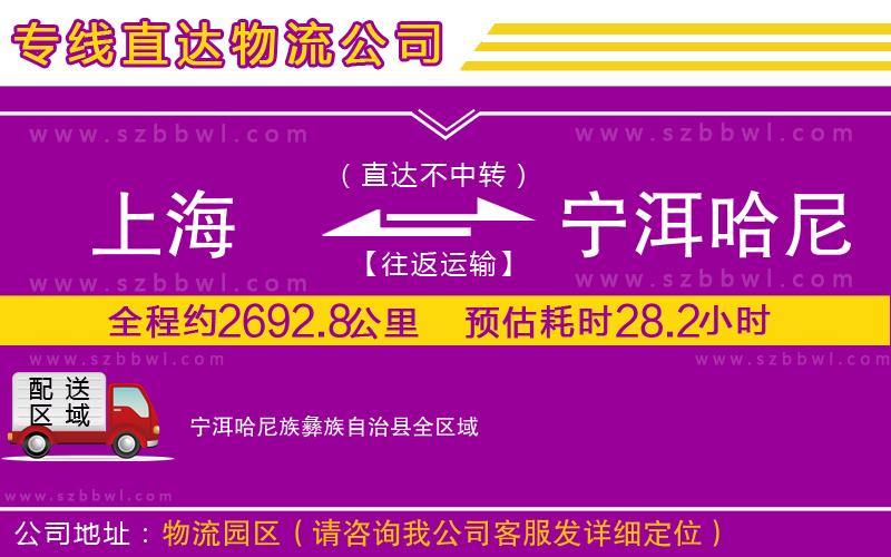 上海到寧洱哈尼族彝族自治縣物流專線