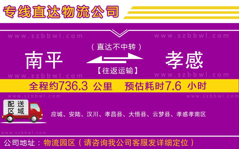 南平到孝感物流公司