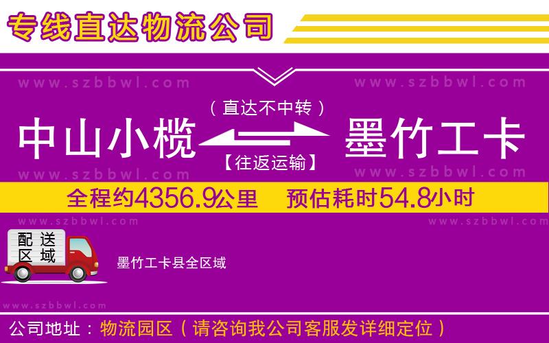 中山小欖到墨竹工卡縣物流專線