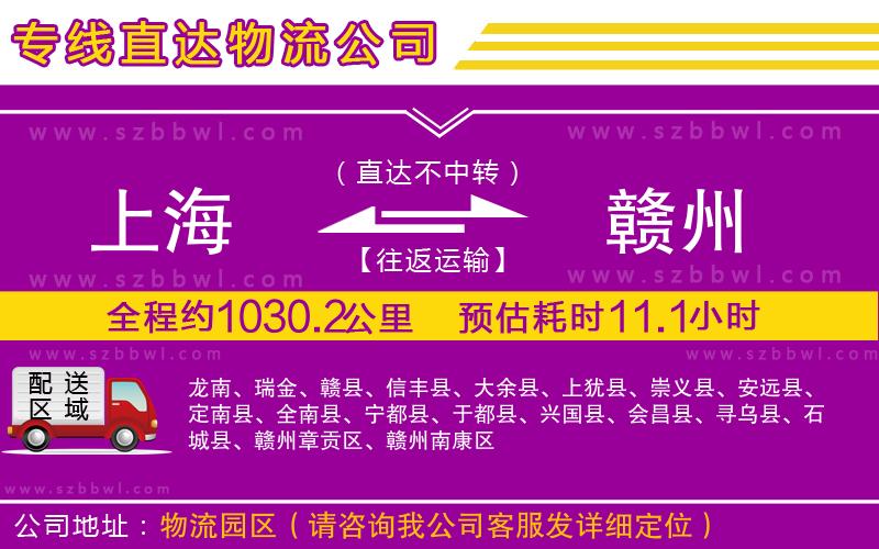 上海到贛州物流專線