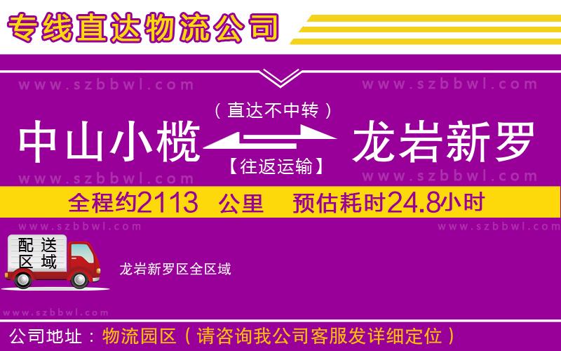 中山小欖到龍巖新羅區(qū)物流專線